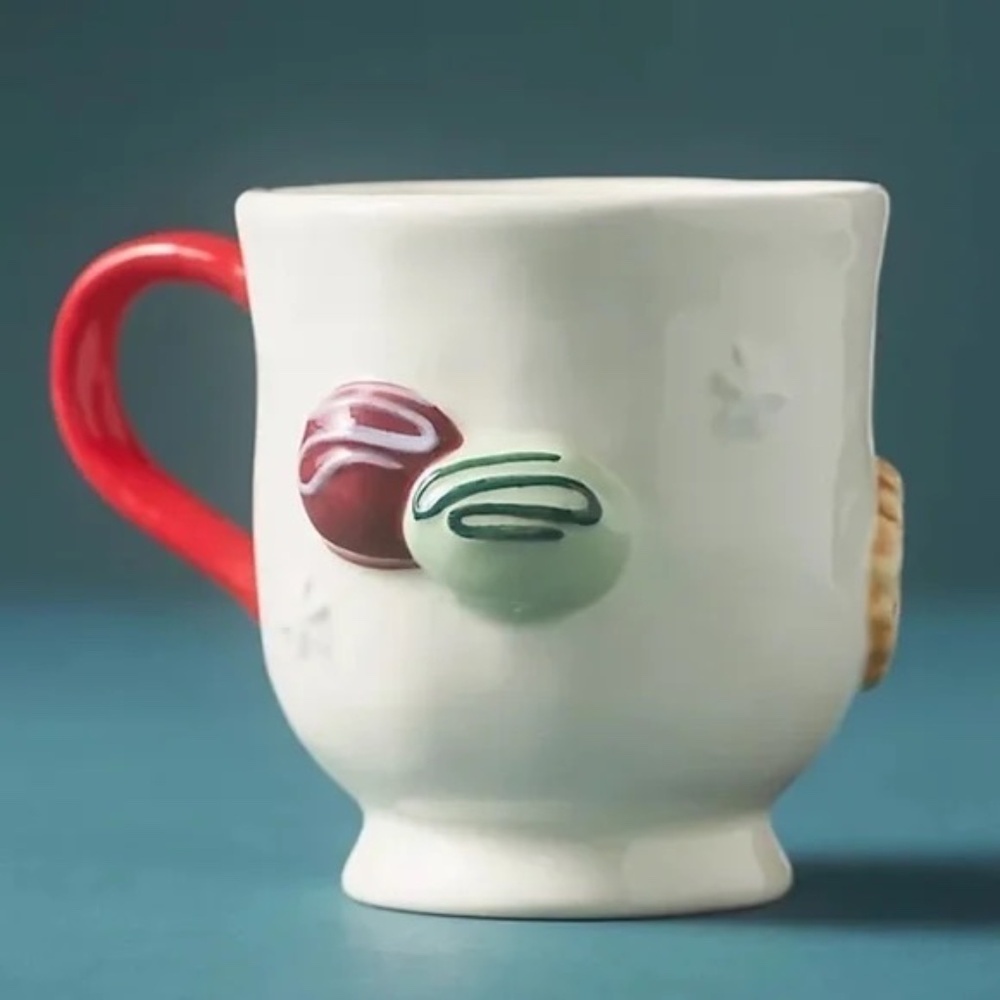 NWT Set of 3 Anthropologie Holifaye Stoneware Mugs Christmas - Picture 5 of 7